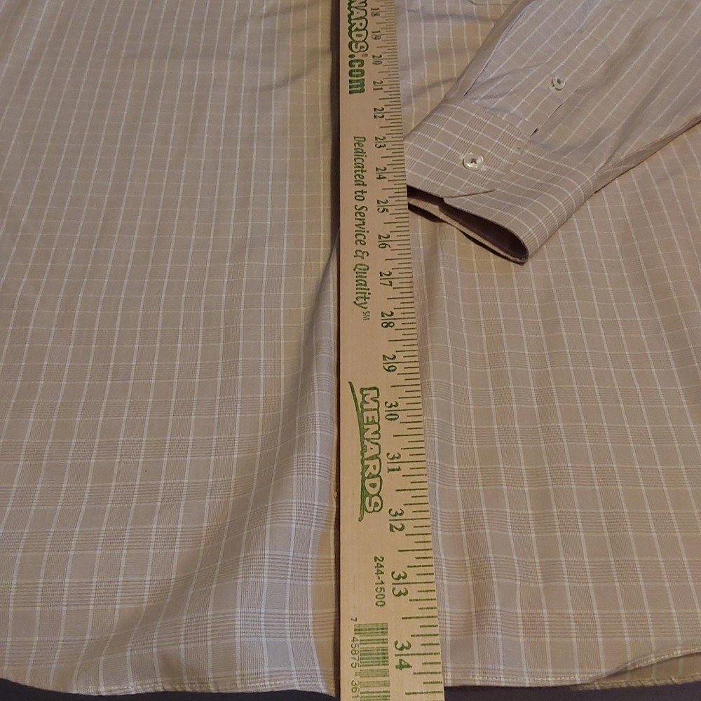 J Hilburn Men's Long Sleeve Button Down‎ Designer Brown & White Dress Shirt 16.5 - Picture 4 of 6